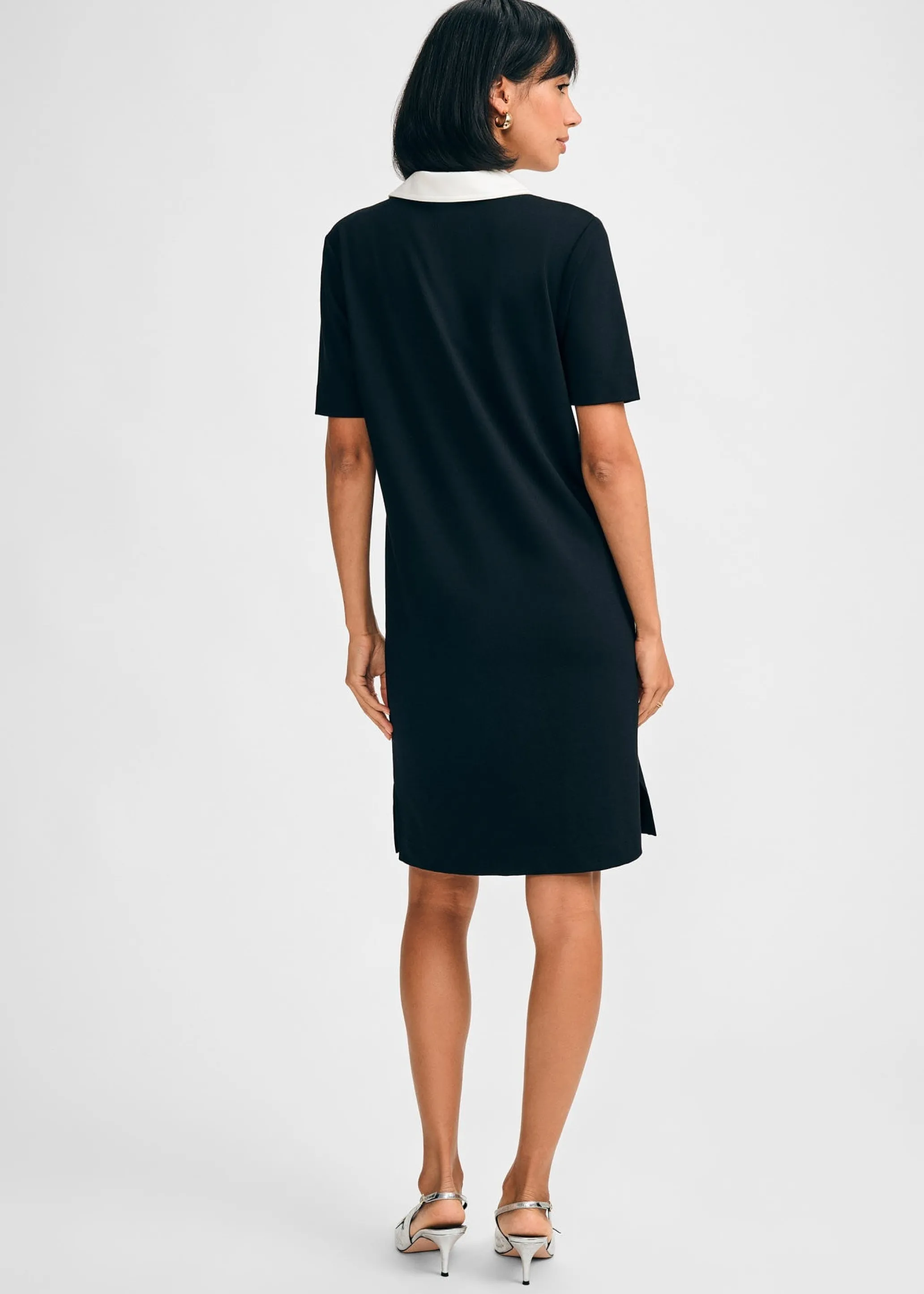 Ponte Ruffle Shirtdress