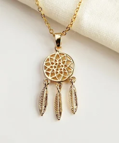 Augusta Jewellery Gold Plated Necklace - Mini Dreamcatcher