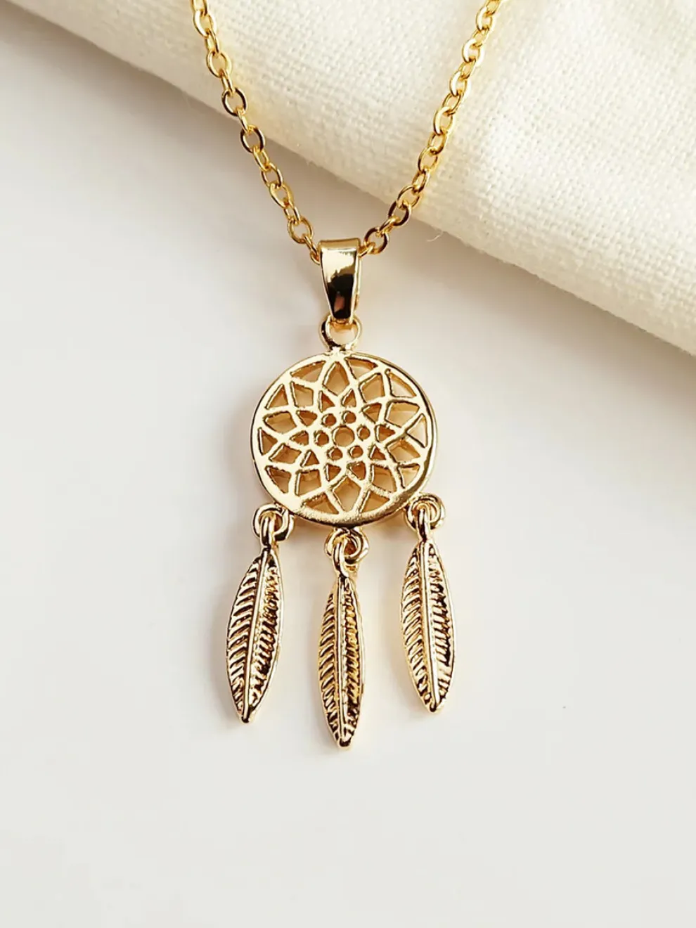Augusta Jewellery Gold Plated Necklace - Mini Dreamcatcher