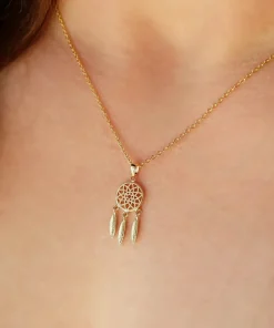 Augusta Jewellery Gold Plated Necklace - Mini Dreamcatcher