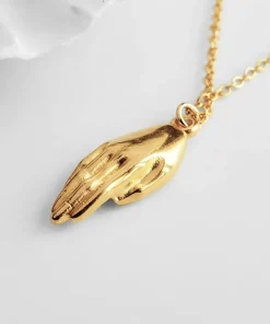 Augusta Jewellery Gold Plated Necklace - Hand of Venus Amulet