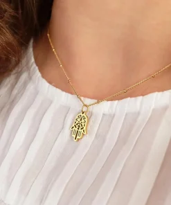 Augusta Jewellery Gold Plated Necklace - Dainty Hamsa