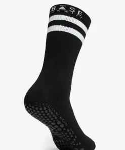 Base 33 Crew Grip Socks - Black & White Stripe