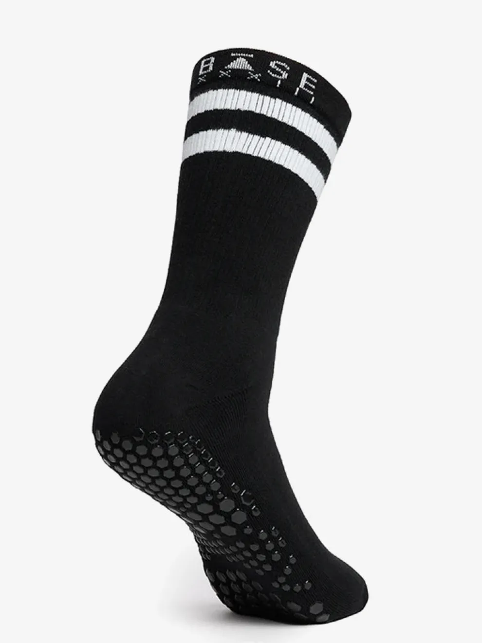 Base 33 Crew Grip Socks - Black & White Stripe