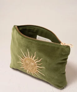 Elizabeth Scarlett Velvet Mini Pouch - Fern Green Sun Goddess