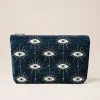 Elizabeth Scarlett Velvet Everyday Pouch - Ink Blue Mystical Eye