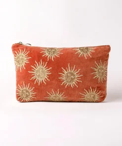Elizabeth Scarlett Velvet Everyday Pouch - Rust Sun Goddess