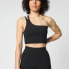 Girlfriend Collective Uma One-Shoulder Bra - Black