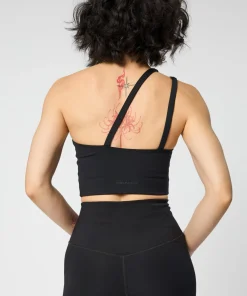 Girlfriend Collective Uma One-Shoulder Bra - Black