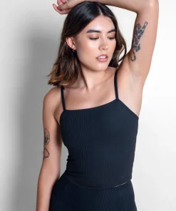 Girlfriend Collective Rib Cami Top - Black