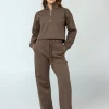 Girlfriend Collective Millie Straight Leg Sweatpant - Mink