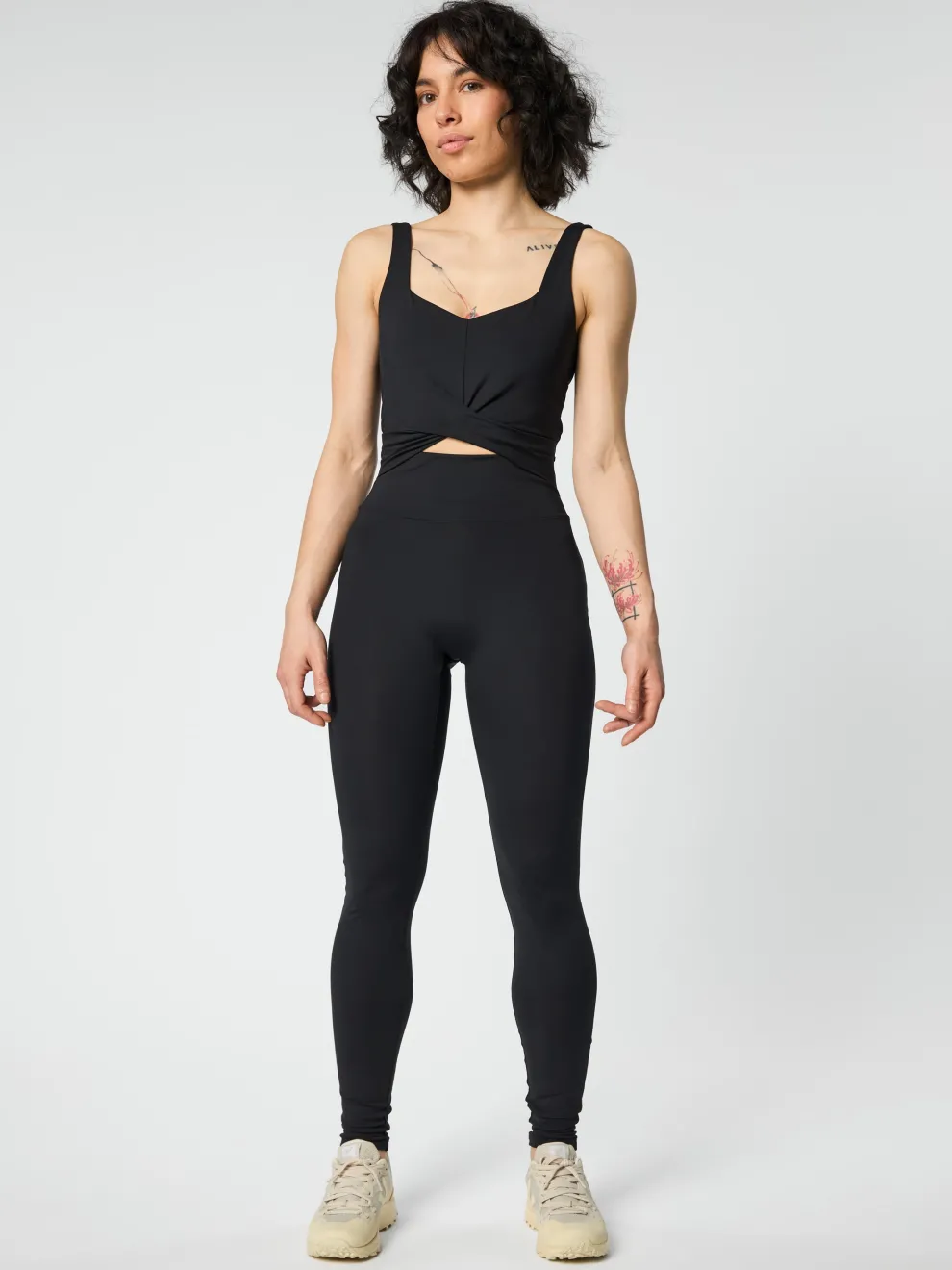 Girlfriend Collective Twist Unitard - Black