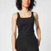Girlfriend Collective Tommy Square Neck Tank - Black