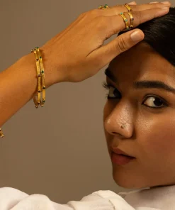 Goddess Charms Crown Chakra Bangle - Pearl