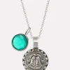 Goddess Charms Goddess of Protection Pendant with Green Onyx Power Stone - Silver