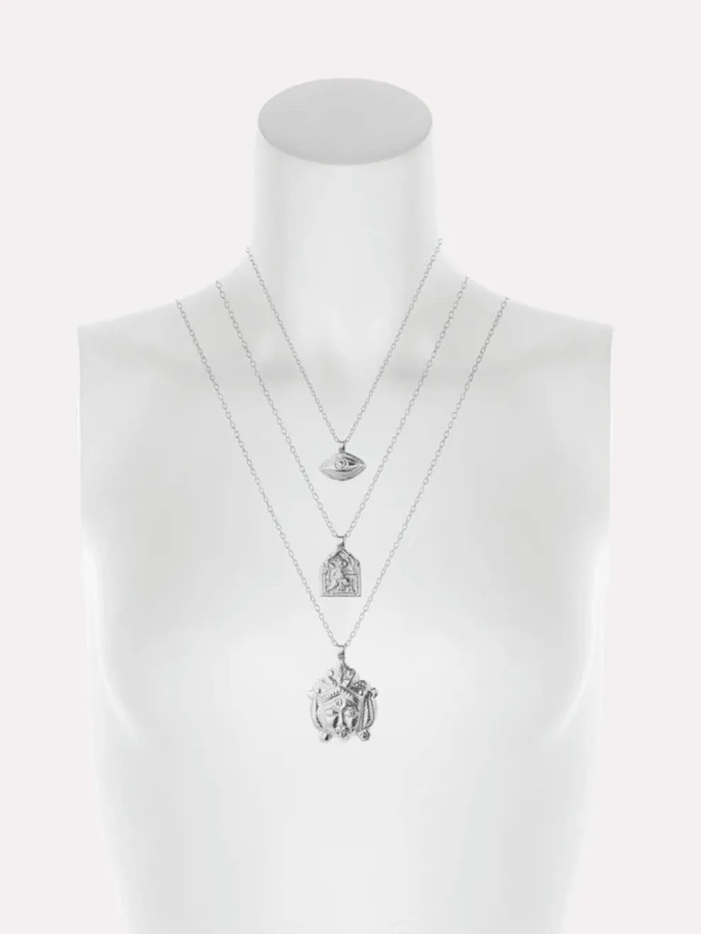 Goddess Charms Goddess of Protection Pendant with Green Onyx Power Stone - Silver