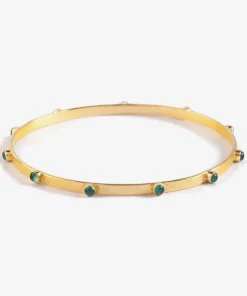 Goddess Charms Heart Chakra Bangle - Green Onyx