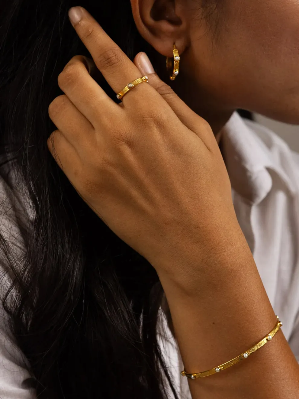 Goddess Charms Heart Chakra Bangle - Green Onyx