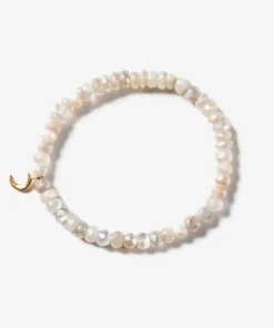 Goddess Charms Moon Stone Bracelet - Pearl