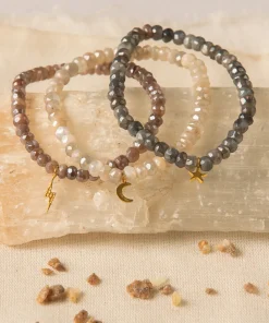 Goddess Charms Moon Stone Bracelet - Taupe