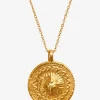 Goddess Charms Sun God Pendant Necklace - Gold