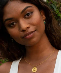 Goddess Charms Sun God Pendant Necklace - Gold