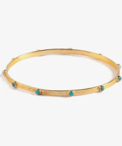 Goddess Charms Throat Chakra Bangle - Turquoise