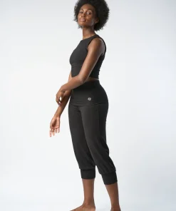 Gossypium Aspire Cropped Harem Pants - Black