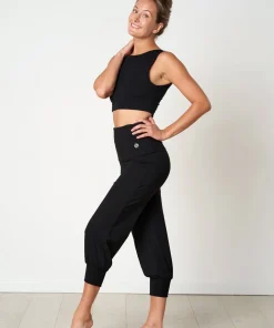 Gossypium Aspire Cropped Harem Pants - Black