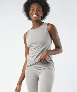 Gossypium Freedom Yoga Vest - Marl Grey