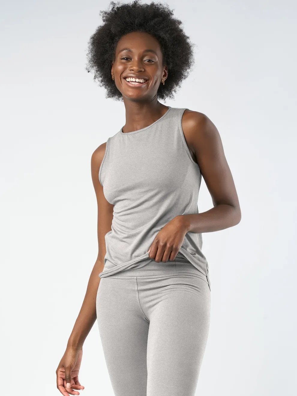 Gossypium Freedom Yoga Vest - Marl Grey