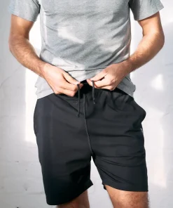 Gossypium Men's Drawstring Shorts - Black