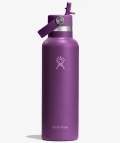 Hydro Flask 621ml (21oz) Standard Mouth Bottle with Flex Straw Cap - Beachplum