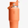Hydro Flask 710ml (24oz) Wide Mouth Travel Bottle with Flex Straw Cap - Nectar Orange