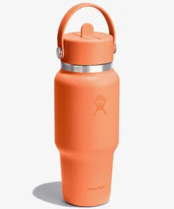 Hydro Flask 710ml (24oz) Wide Mouth Travel Bottle with Flex Straw Cap - Nectar Orange