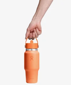 Hydro Flask 710ml (24oz) Wide Mouth Travel Bottle with Flex Straw Cap - Nectar Orange