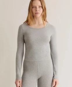 Komodo Darcey Long Sleeved Top - Marl Grey