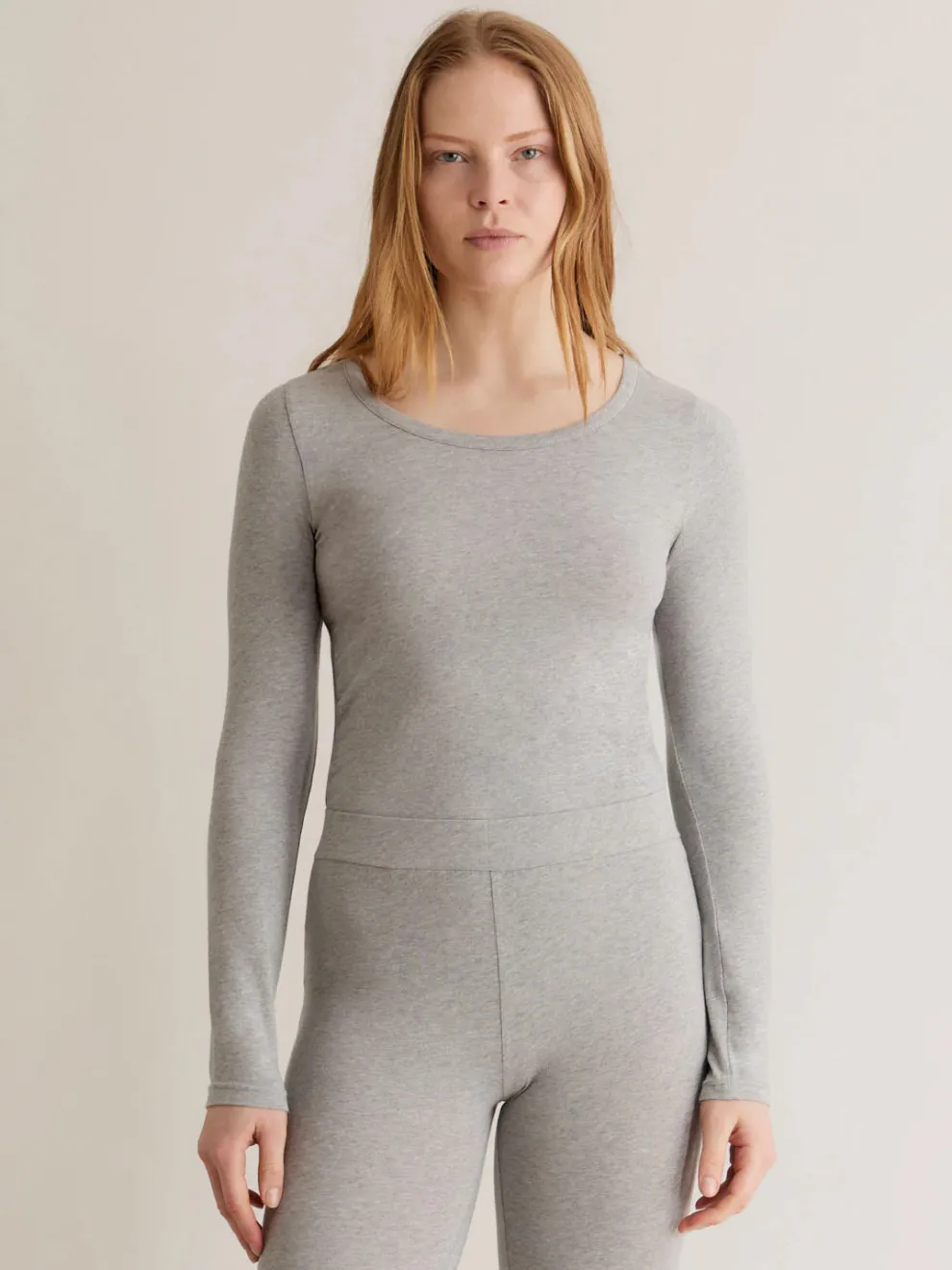 Komodo Darcey Long Sleeved Top - Marl Grey