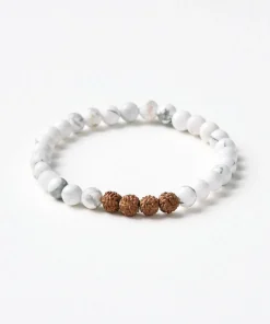 Mala Bead Bracelet - White Howlite