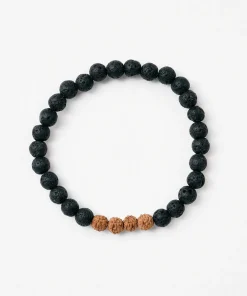 Mala Bead Bracelet - Black Lava