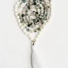 Mala Bead Necklace - Tree Agate & Mother of Pearl