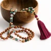 Mala Bead Necklace - Indian Agate