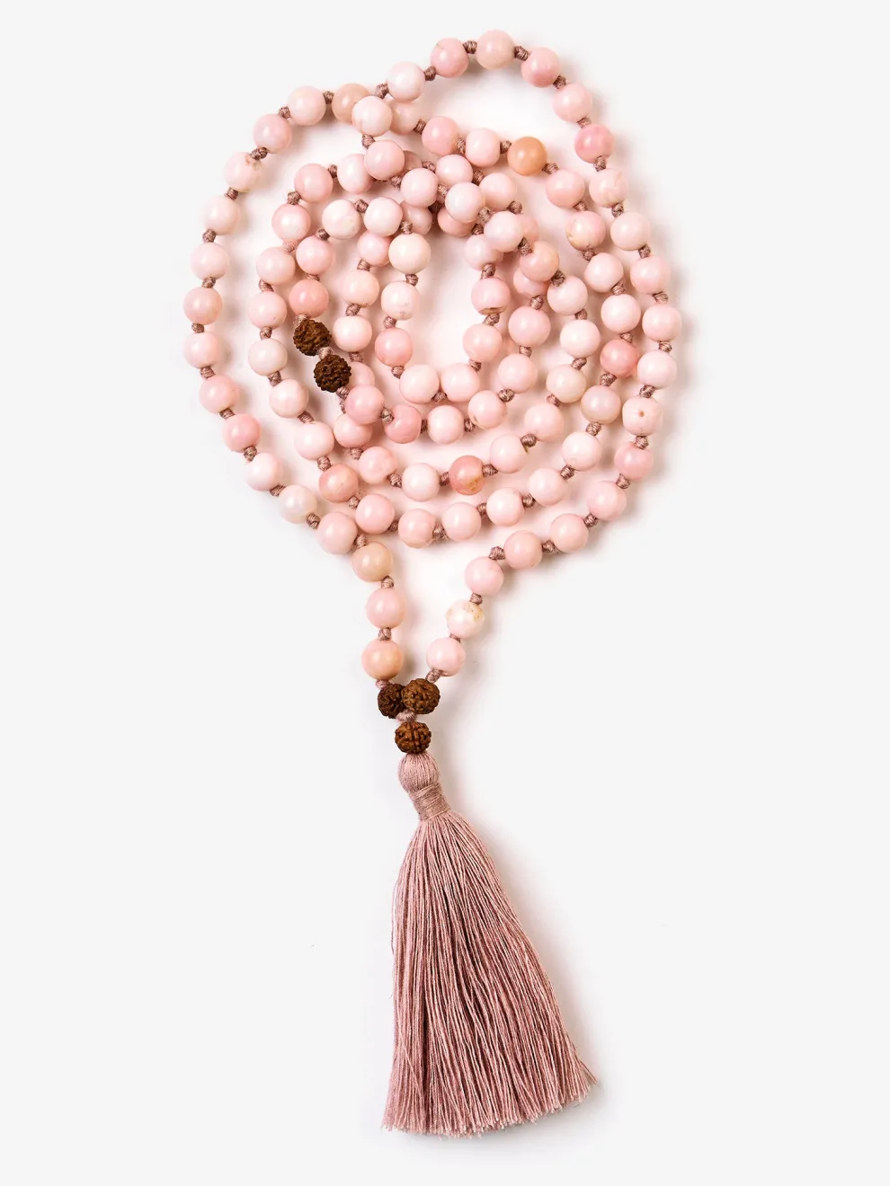 Mala Bead Necklace - Pink Opal