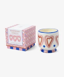 Paddywax Adopo Hearts Ceramic Candle - Rosewood Vanilla