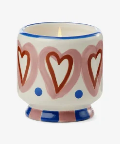 Paddywax Adopo Hearts Ceramic Candle - Rosewood Vanilla