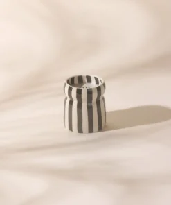 Paddywax Cabana Striped Ceramic Candle - Lava Stone