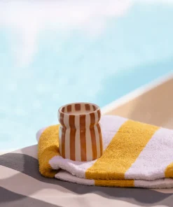 Paddywax Cabana Striped Ceramic Candle - Sienna Sunset