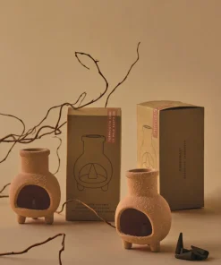 Paddywax Chiminea Ceramic Incense Holder with Cones - Palo Santo & Sage