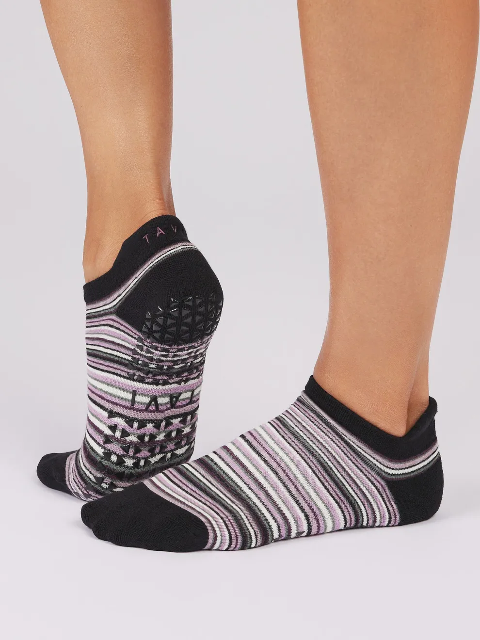 Tavi Noir Savvy Grip Socks - Fig Stripe