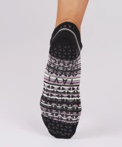 Tavi Noir Savvy Grip Socks - Fig Stripe